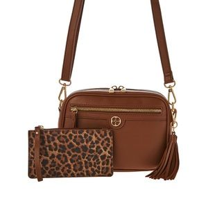 IMAN Global Chic Crossbody with Wristlet and Removable Tassel